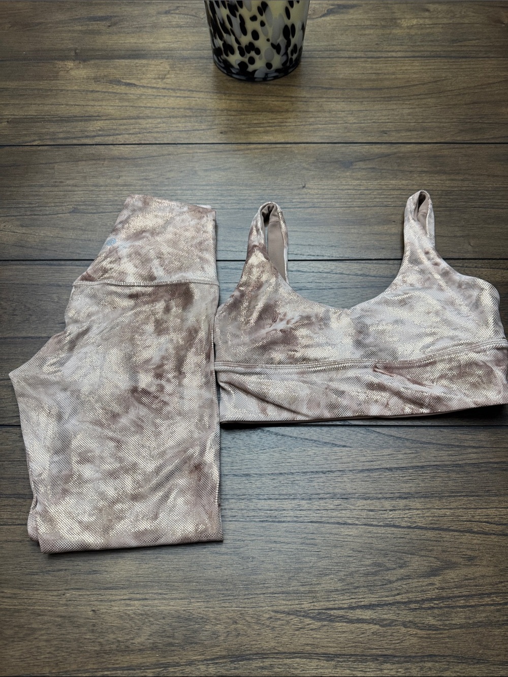 lululemon athletica Blush Tie-Dye Sports Bra & leggings set
